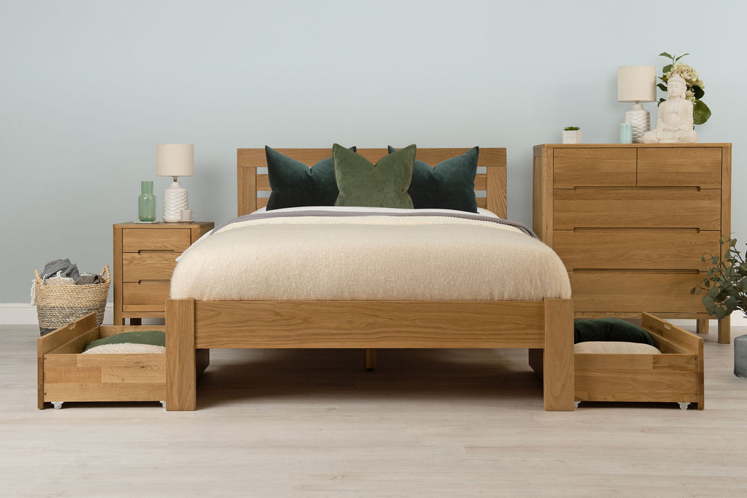 Goodwood Solid Natural Oak Bed Frame - 4ft6 Double - The Oak Bed Store