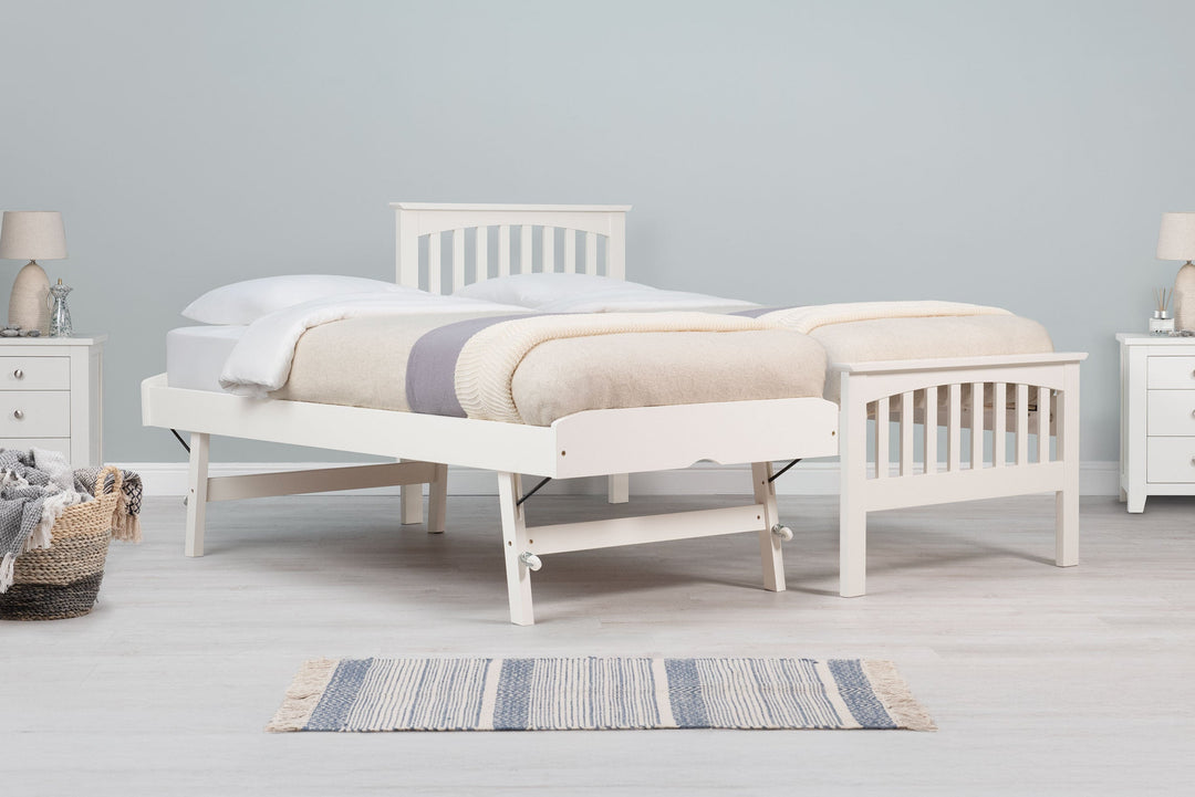 Heywood Soft White Solid Wood Guest Bed - 3ft Single - The Oak Bed Store