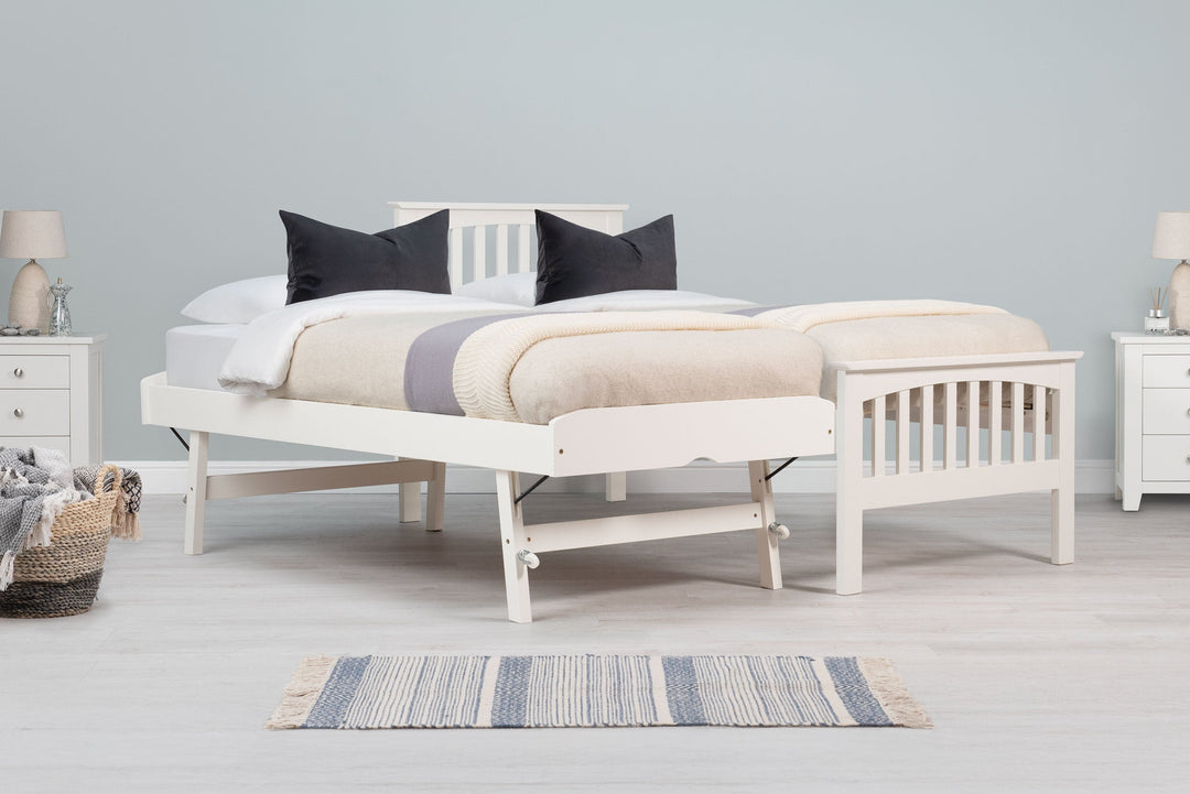 Heywood Soft White Solid Wood Guest Bed - 3ft Single - The Oak Bed Store