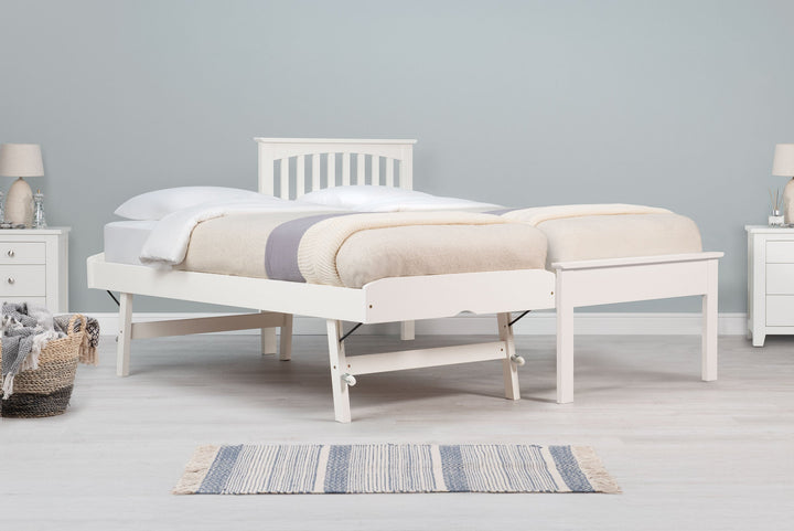 Heywood Soft White Solid Wood Guest Bed (Low Foot End) - 3ft Single - The Oak Bed Store