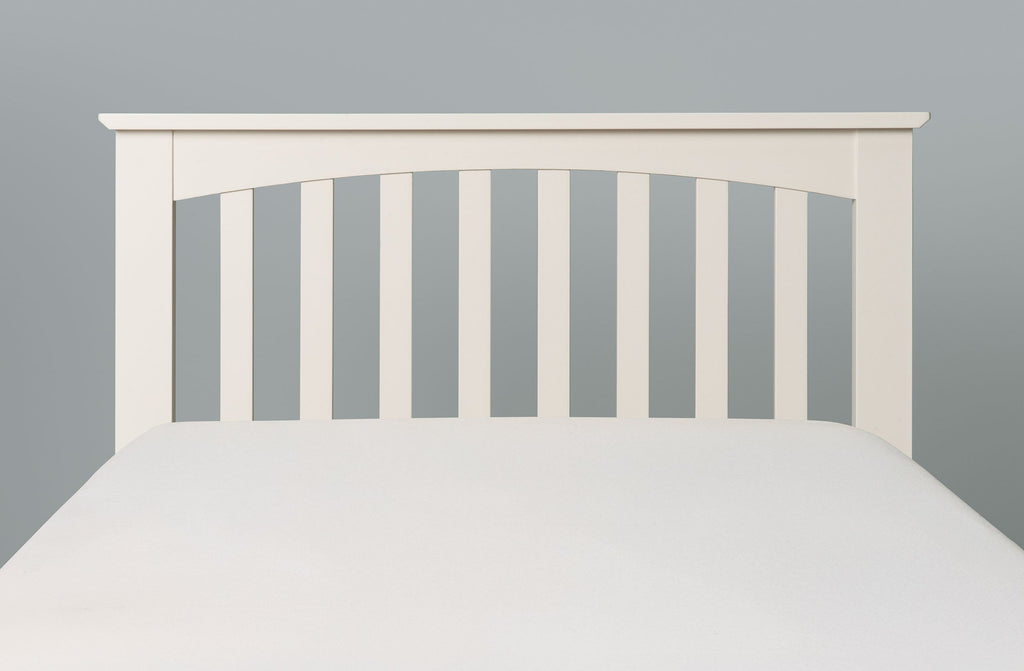 Heywood Soft White Solid Wood Guest Bed (Low Foot End) - 3ft Single - The Oak Bed Store
