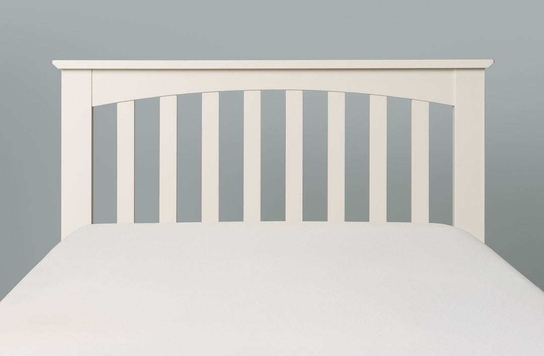 Heywood Soft White Solid Wood Guest Bed (Low Foot End) - 3ft Single - The Oak Bed Store
