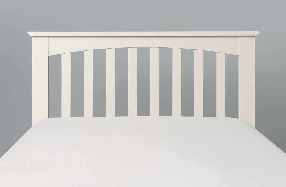 Heywood Soft White Solid Wood Guest Bed (Low Foot End) - 3ft Single - The Oak Bed Store