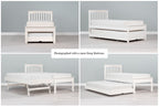 Heywood Soft White Solid Wood Guest Bed (Low Foot End) - 3ft Single - The Oak Bed Store