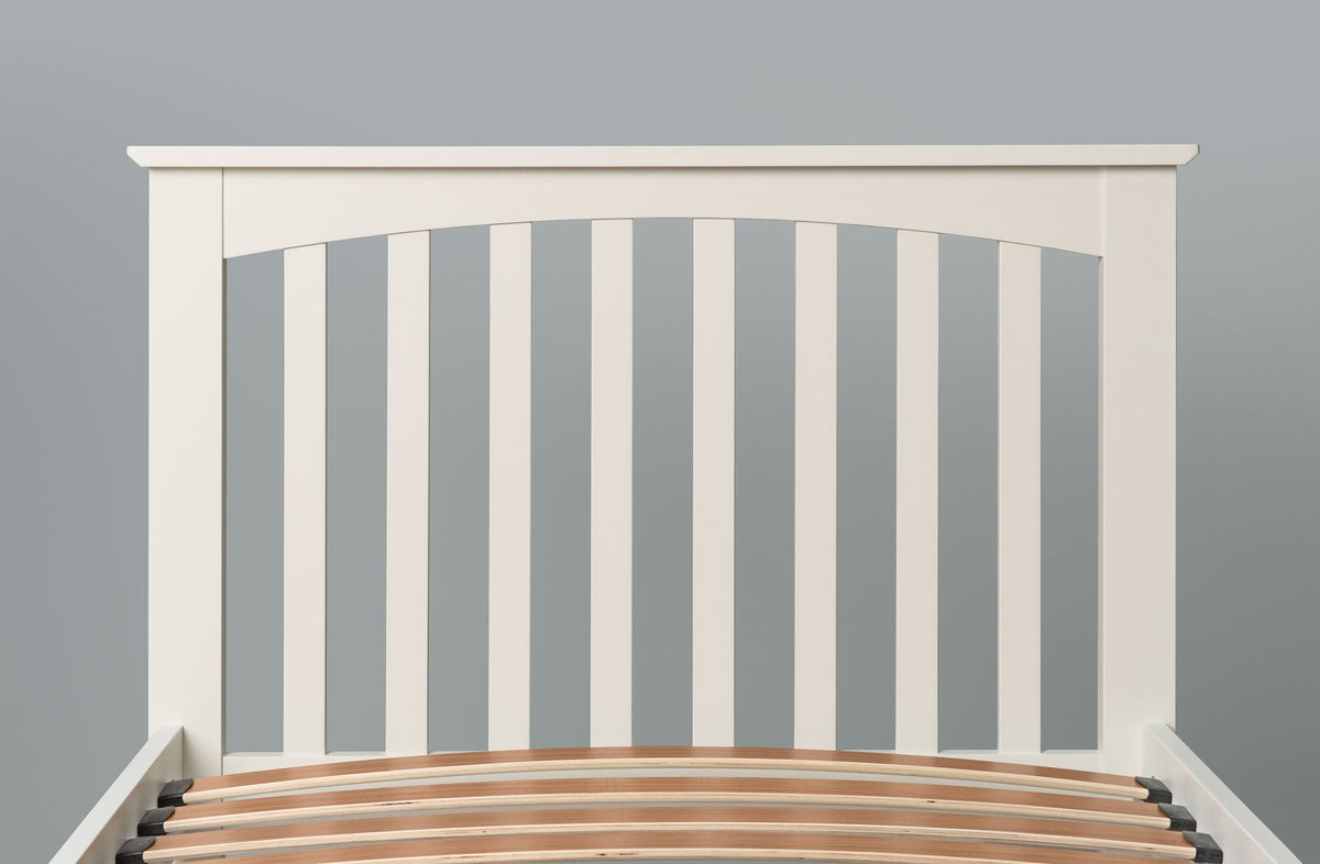 Heywood Soft White Solid Wood Guest Bed (Low Foot End) - 3ft Single - The Oak Bed Store