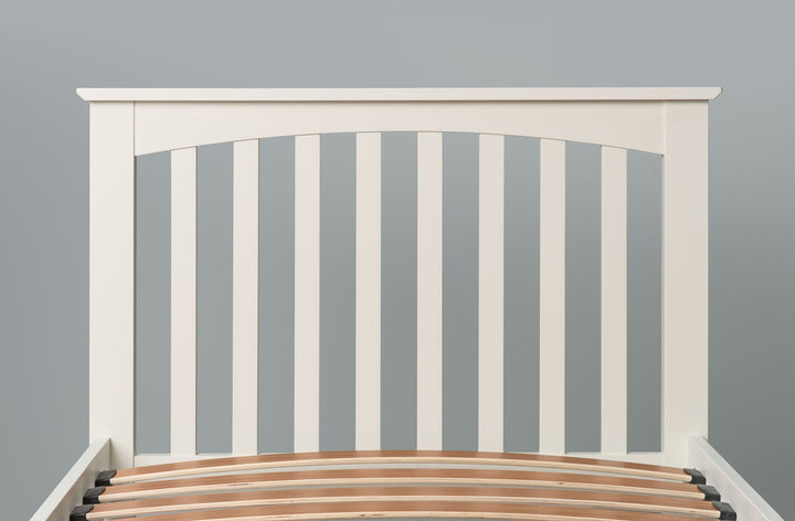 Heywood Soft White Solid Wood Guest Bed (Low Foot End) - 3ft Single - The Oak Bed Store