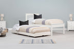 Heywood Soft White Solid Wood Guest Bed (Low Foot End) - 3ft Single - The Oak Bed Store
