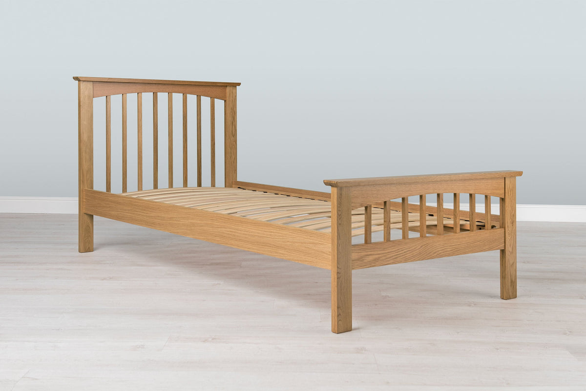 Heywood Solid Natural Oak Bed Frame - 2ft6 Small Single - The Oak Bed Store
