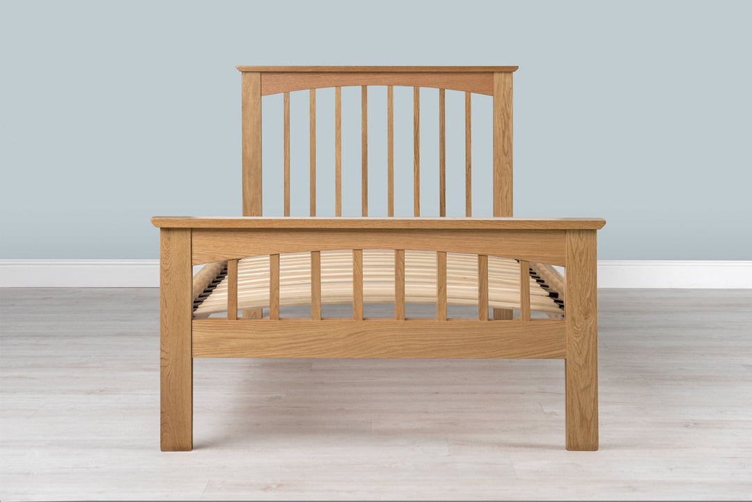 Heywood Solid Natural Oak Bed Frame - 2ft6 Small Single - The Oak Bed Store