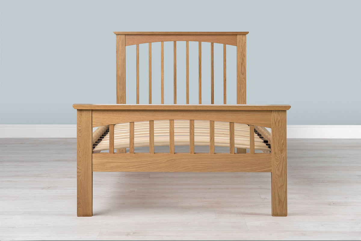 Heywood Solid Natural Oak Bed Frame - 2ft6 Small Single - The Oak Bed Store