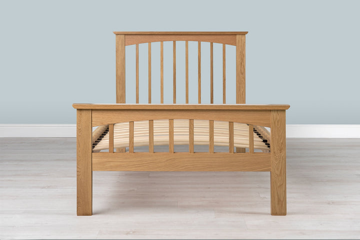 Heywood Solid Natural Oak Bed Frame - 3ft Single - The Oak Bed Store