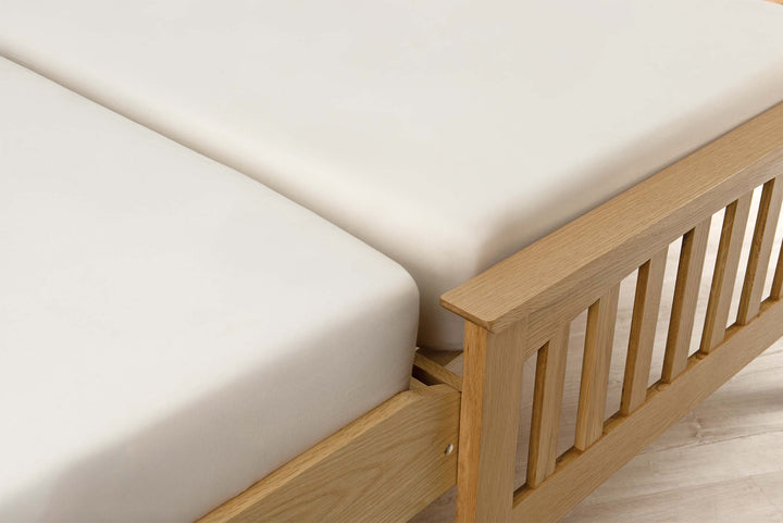 Heywood Solid Natural Oak Guest Bed - 3ft Single - The Oak Bed Store