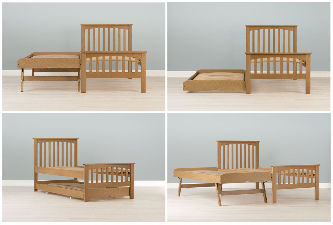 Heywood Solid Natural Oak Guest Bed - 3ft Single - The Oak Bed Store