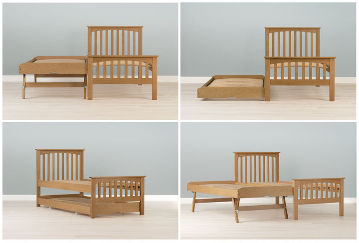 Heywood Solid Natural Oak Guest Bed - 3ft Single - The Oak Bed Store