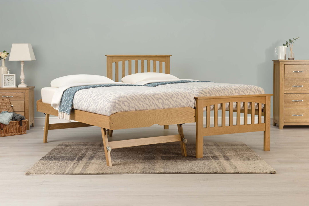 Heywood Solid Natural Oak Guest Bed - 3ft Single - The Oak Bed Store