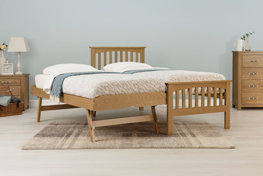 Heywood Solid Natural Oak Guest Bed - 3ft Single - The Oak Bed Store
