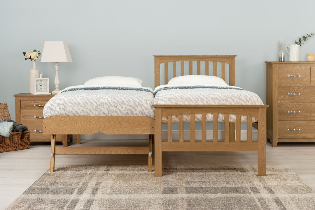 Heywood Solid Natural Oak Guest Bed - 3ft Single - The Oak Bed Store