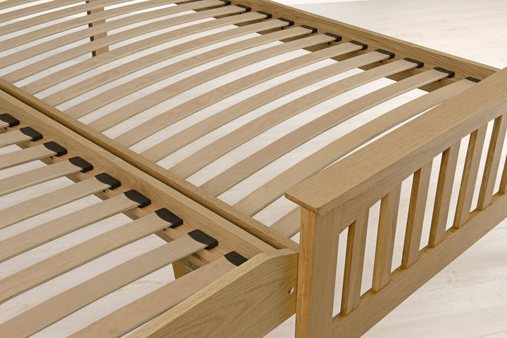 Heywood Solid Natural Oak Guest Bed - 3ft Single - The Oak Bed Store