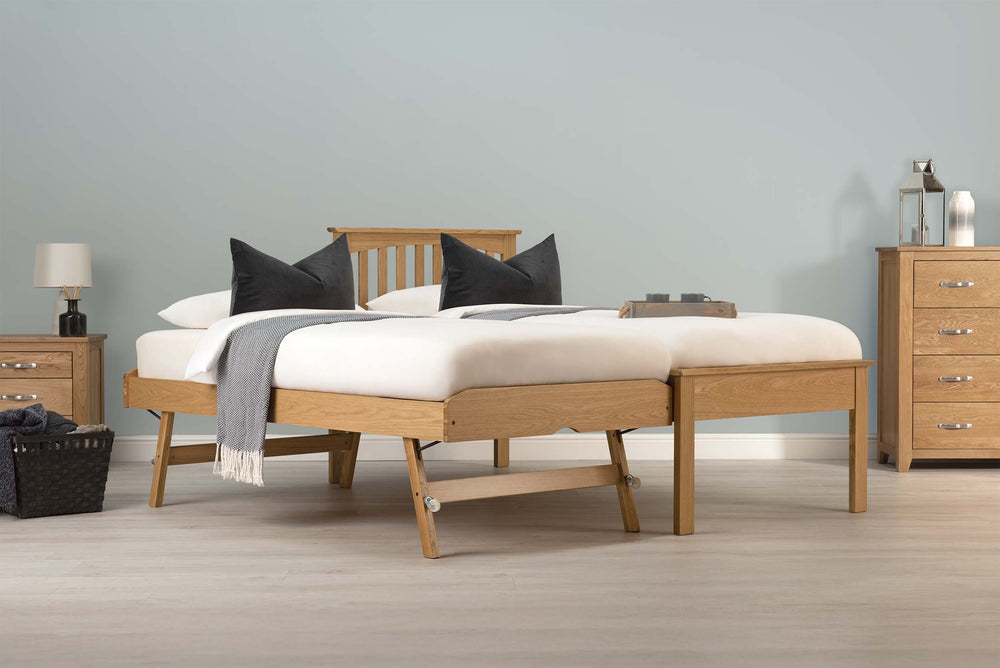 Heywood Solid Natural Oak Guest Bed (Low Foot End) - 3ft Single - The Oak Bed Store