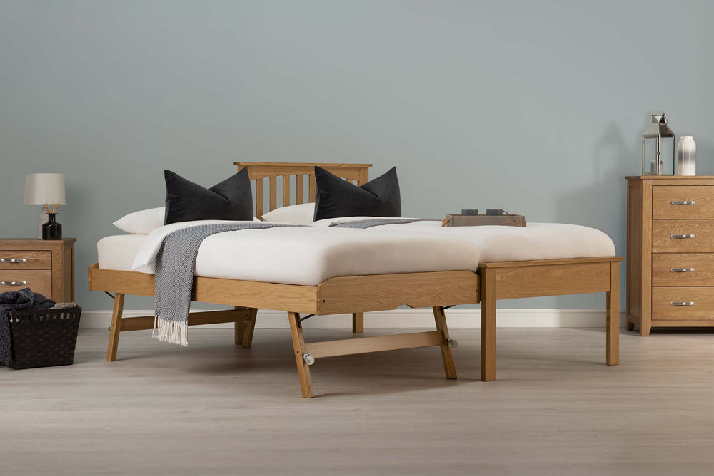 Heywood Solid Natural Oak Guest Bed (Low Foot End) - 3ft Single - The Oak Bed Store