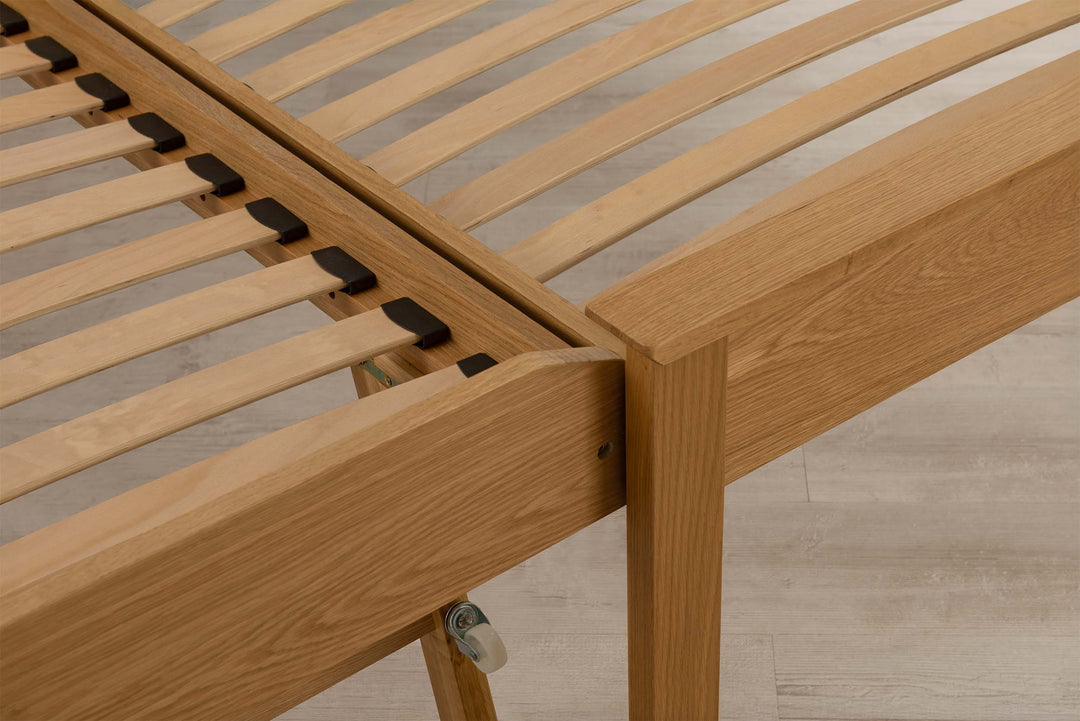 Heywood Solid Natural Oak Guest Bed (Low Foot End) - 3ft Single - The Oak Bed Store