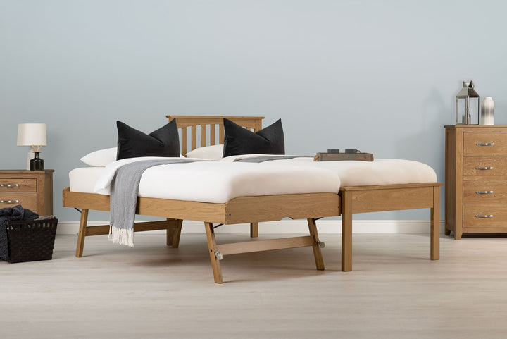 Heywood Solid Natural Oak Guest Bed (Low Foot End) - 3ft Single - The Oak Bed Store