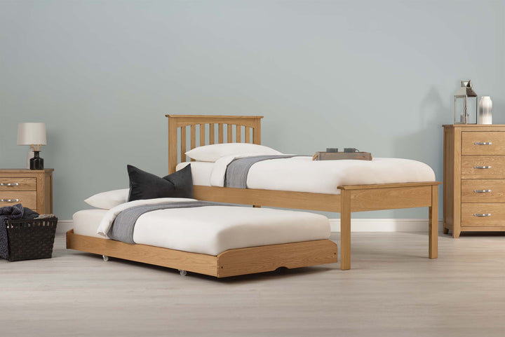 Heywood Solid Natural Oak Guest Bed (Low Foot End) - 3ft Single - The Oak Bed Store
