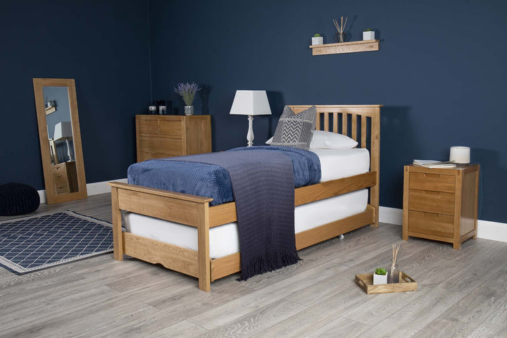 Heywood Solid Natural Oak Guest Bed (Low Foot End) - 3ft Single - B GRADE - The Oak Bed Store