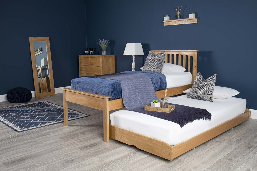 Heywood Solid Natural Oak Guest Bed (Low Foot End) - 3ft Single - B GRADE - The Oak Bed Store