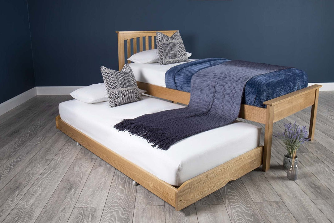 Heywood Solid Natural Oak Guest Bed (Low Foot End) - 3ft Single - B GRADE - The Oak Bed Store