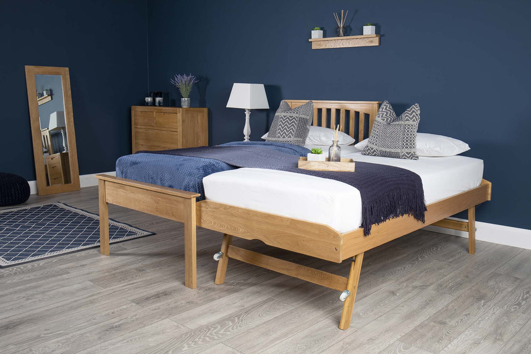 Heywood Solid Natural Oak Guest Bed (Low Foot End) - 3ft Single - B GRADE - The Oak Bed Store