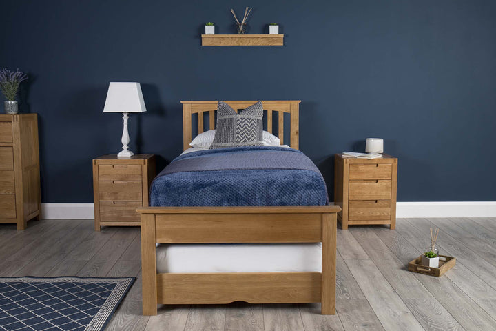 Heywood Solid Natural Oak Guest Bed (Low Foot End) - 3ft Single - B GRADE - The Oak Bed Store