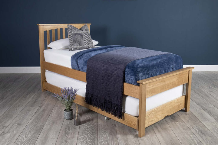 Heywood Solid Natural Oak Guest Bed (Low Foot End) - 3ft Single - B GRADE - The Oak Bed Store