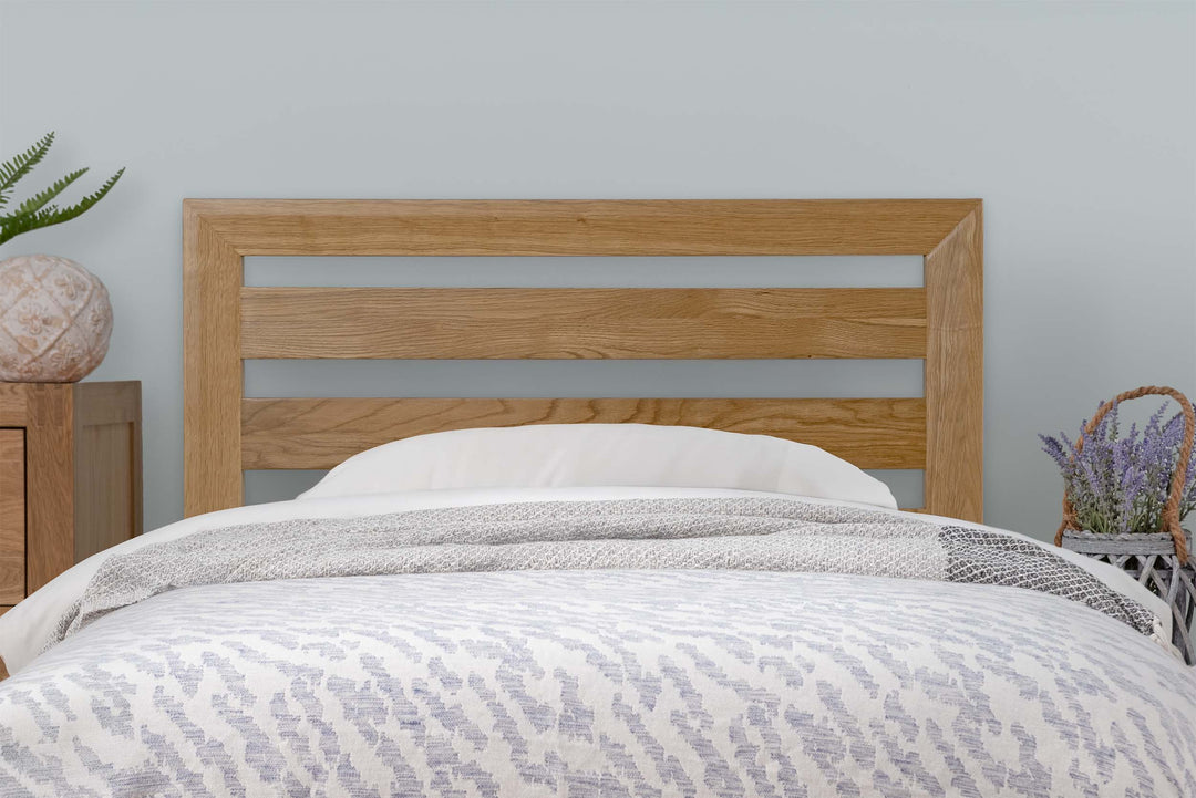 Kensington Solid Natural Oak Bed Frame - 3ft Single - The Oak Bed Store