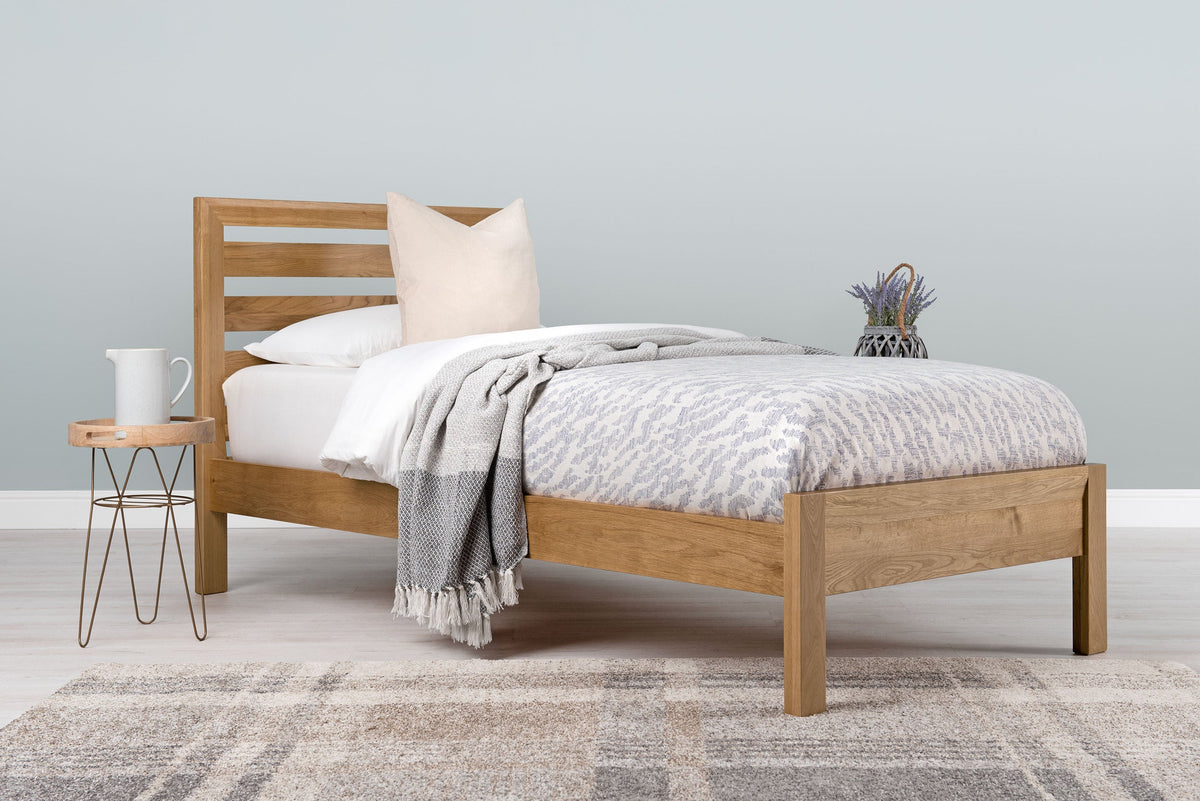 Kensington Solid Natural Oak Bed Frame - 3ft Single - The Oak Bed Store