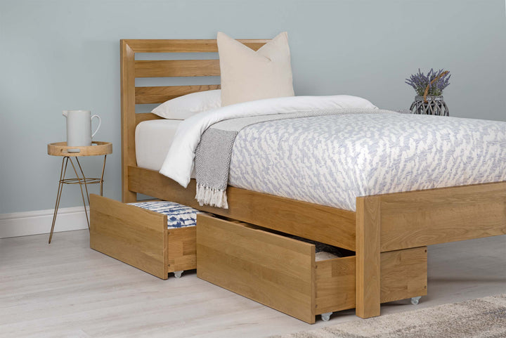 Kensington Solid Natural Oak Bed Frame - 3ft Single - The Oak Bed Store