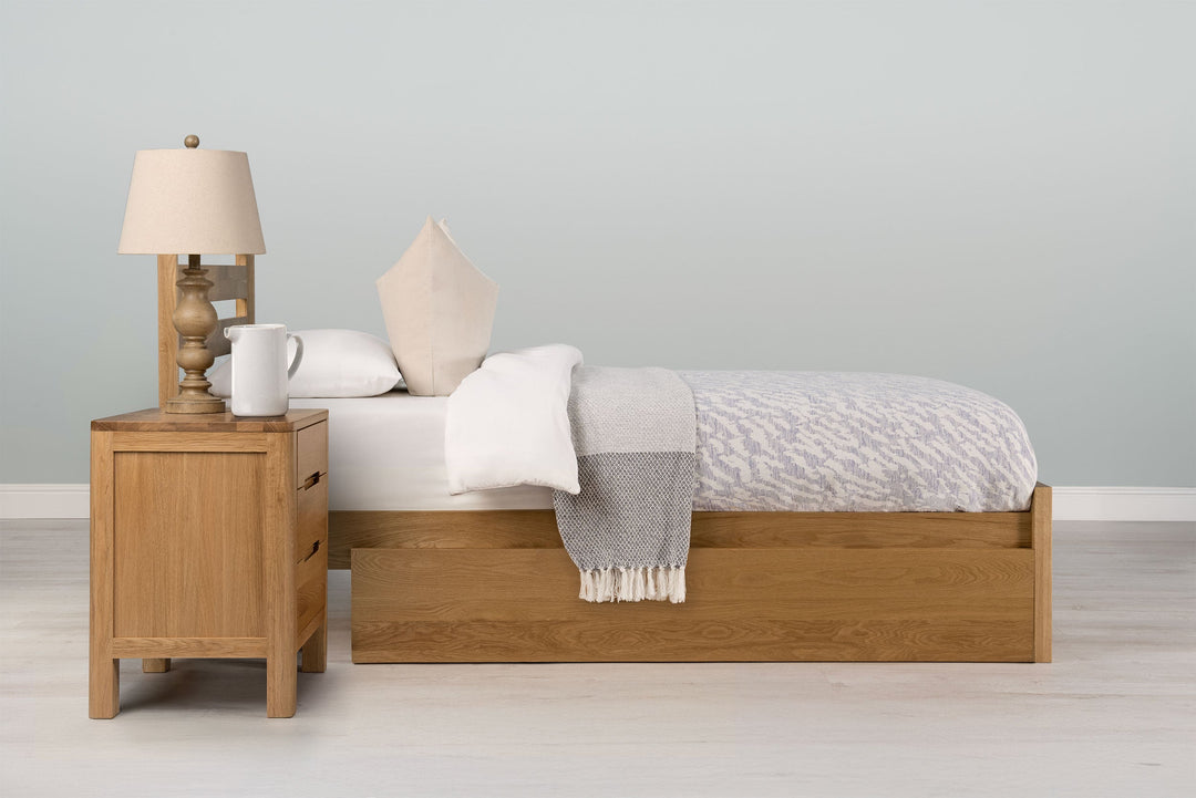 Kensington Solid Natural Oak Bed Frame - 3ft Single - The Oak Bed Store