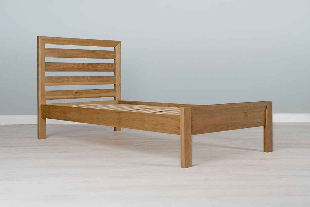 Kensington Solid Natural Oak Bed Frame - 3ft Single - The Oak Bed Store