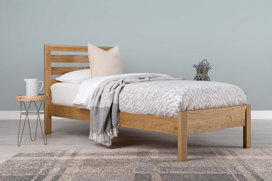 Kensington Solid Natural Oak Bed Frame - 3ft Single - The Oak Bed Store