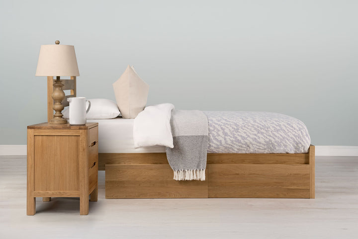 Kensington Solid Natural Oak Bed Frame - 3ft Single - The Oak Bed Store