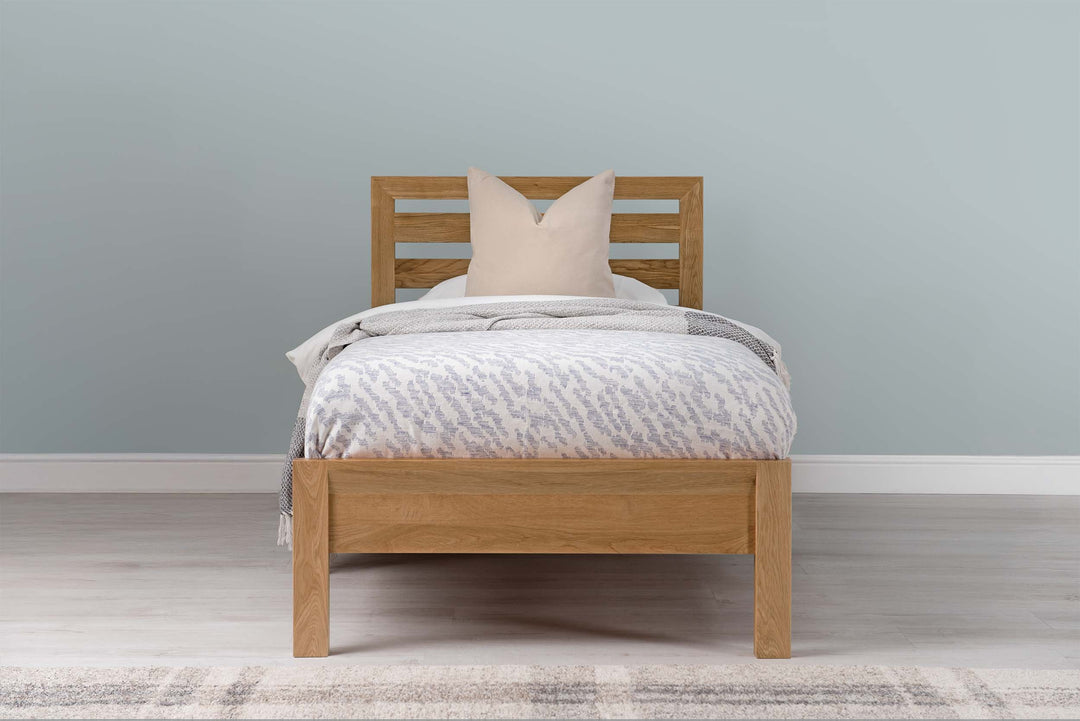 Kensington Solid Natural Oak Bed Frame - 3ft Single - The Oak Bed Store