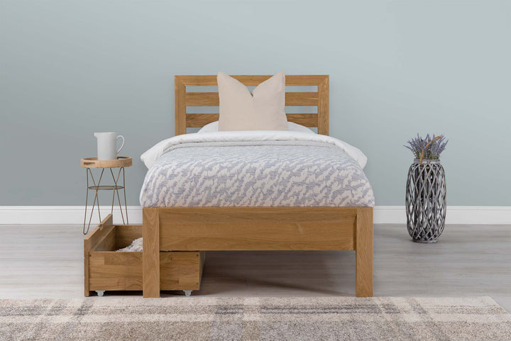 Kensington Solid Natural Oak Bed Frame - 3ft Single - The Oak Bed Store