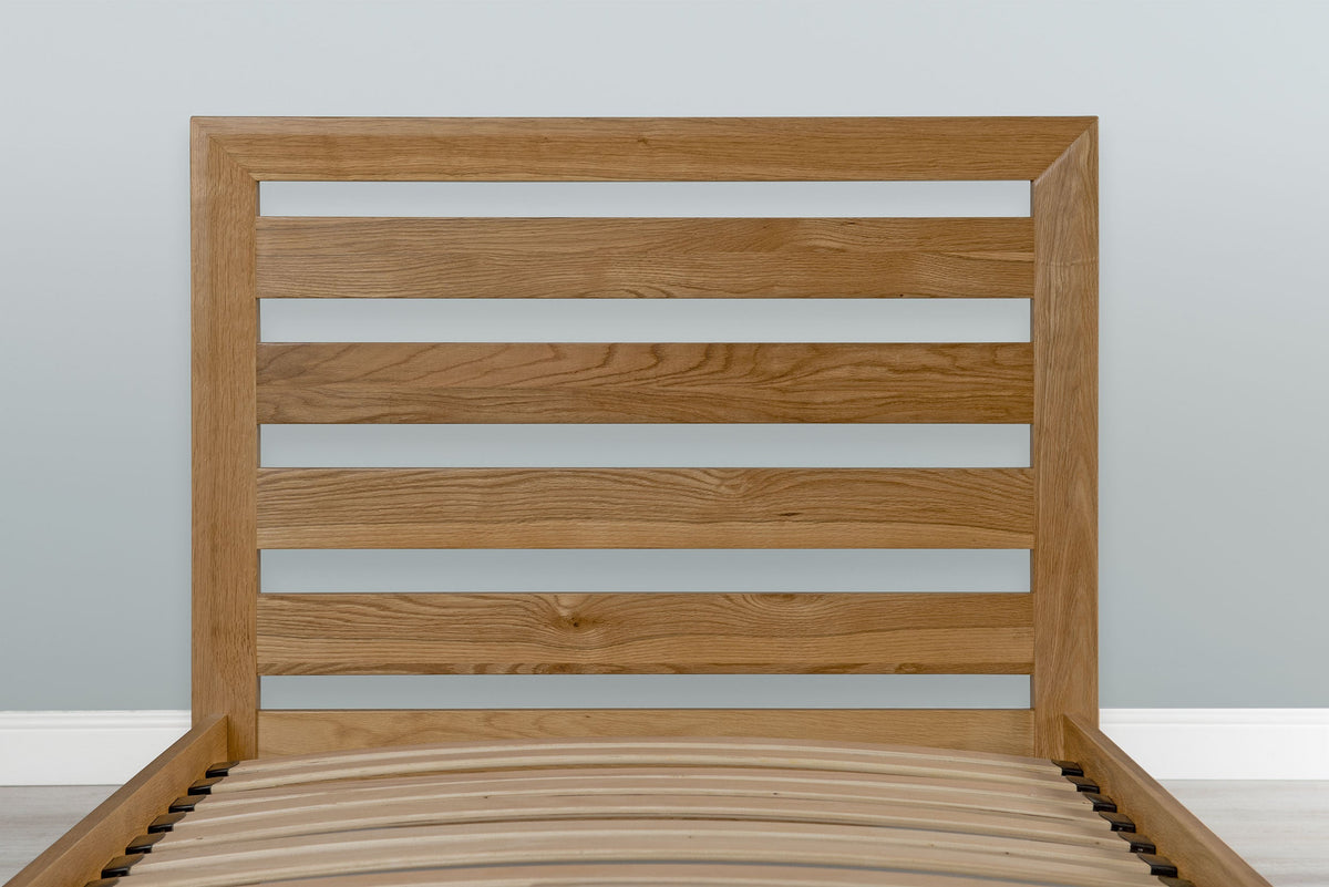 Kensington Solid Natural Oak Bed Frame - 3ft Single - The Oak Bed Store
