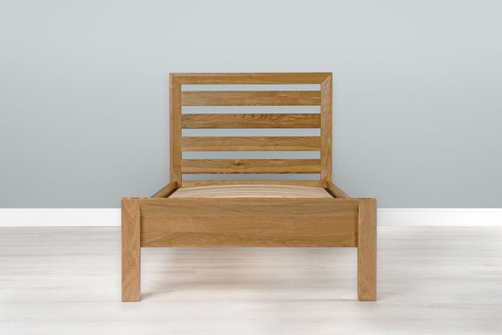 Kensington Solid Natural Oak Bed Frame - 3ft Single - The Oak Bed Store