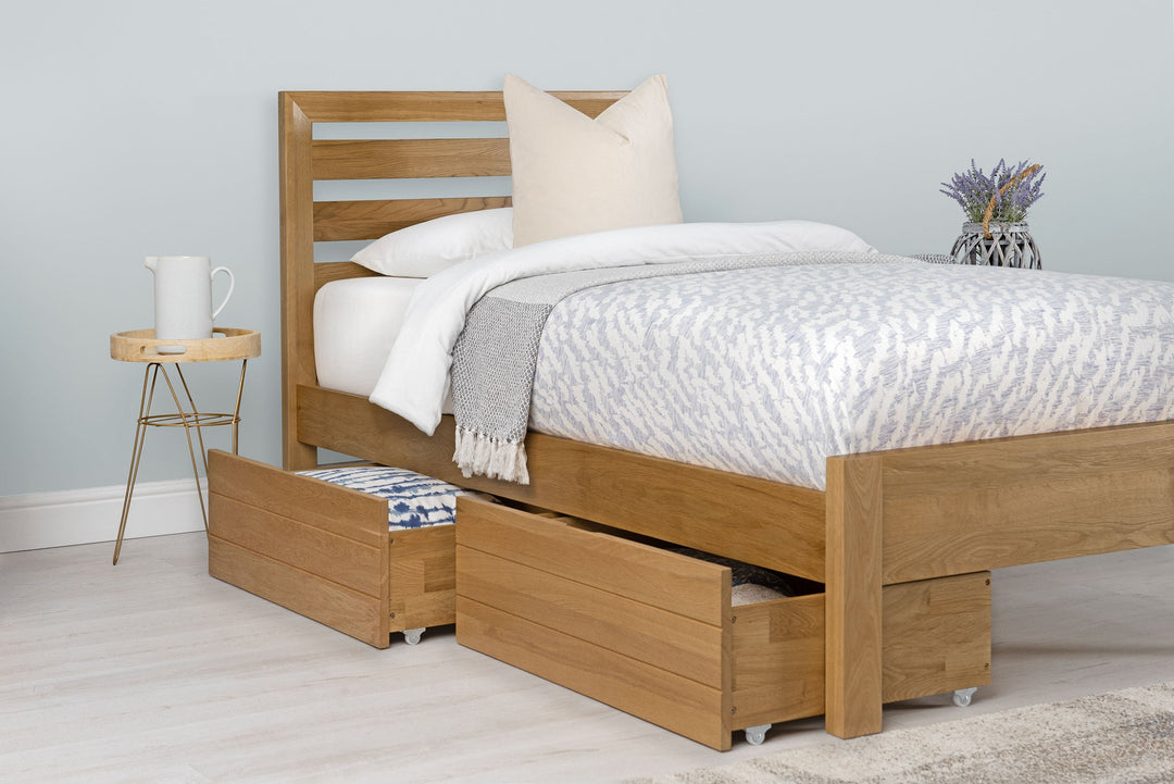 Kensington Solid Natural Oak Bed Frame - 3ft Single - The Oak Bed Store
