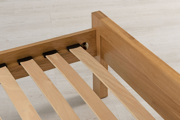 Kensington Solid Natural Oak Bed Frame - 4ft Small Double - The Oak Bed Store