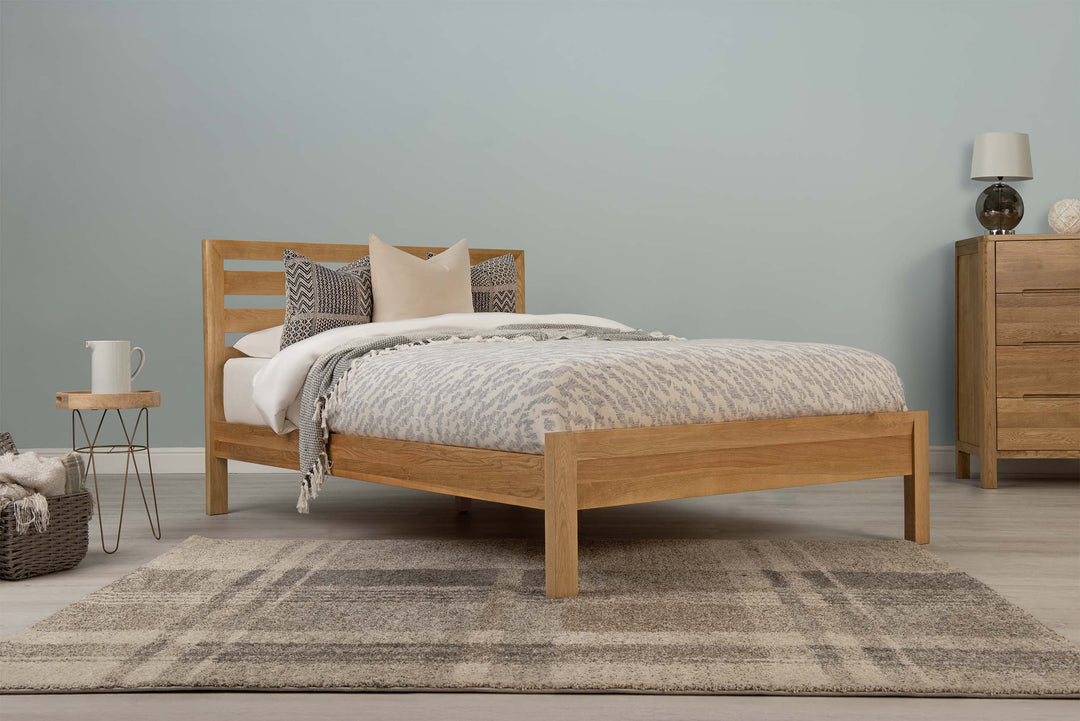 Kensington Solid Natural Oak Bed Frame - 4ft Small Double - The Oak Bed Store