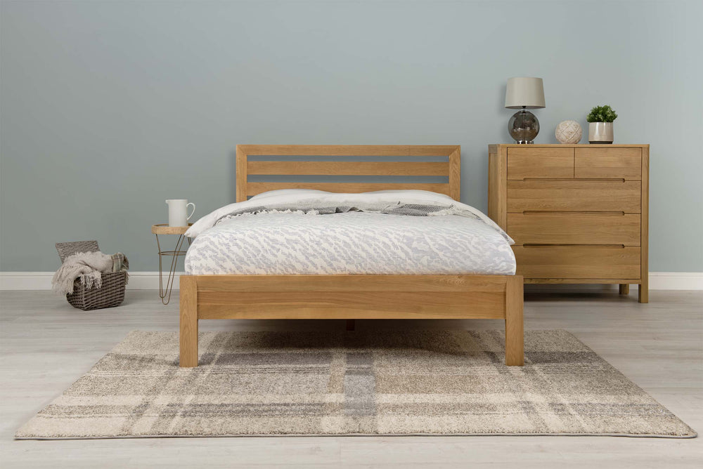 Kensington Solid Natural Oak Bed Frame - 4ft Small Double - The Oak Bed Store