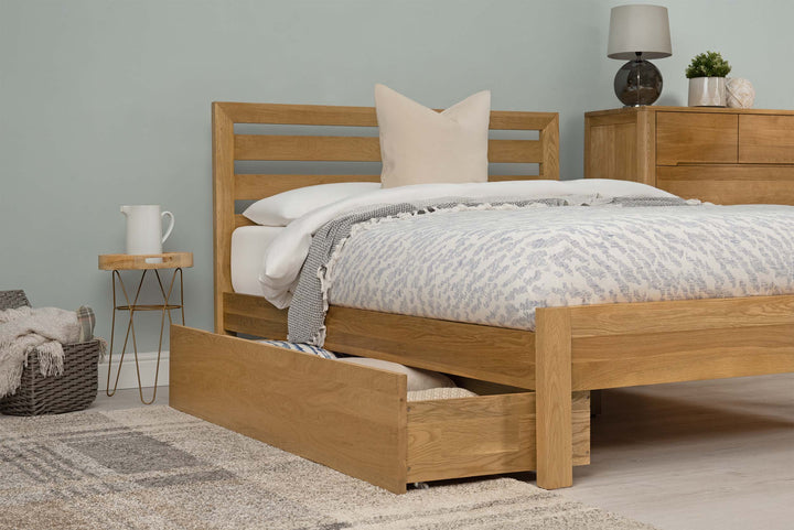 Kensington Solid Natural Oak Bed Frame - 4ft Small Double - The Oak Bed Store