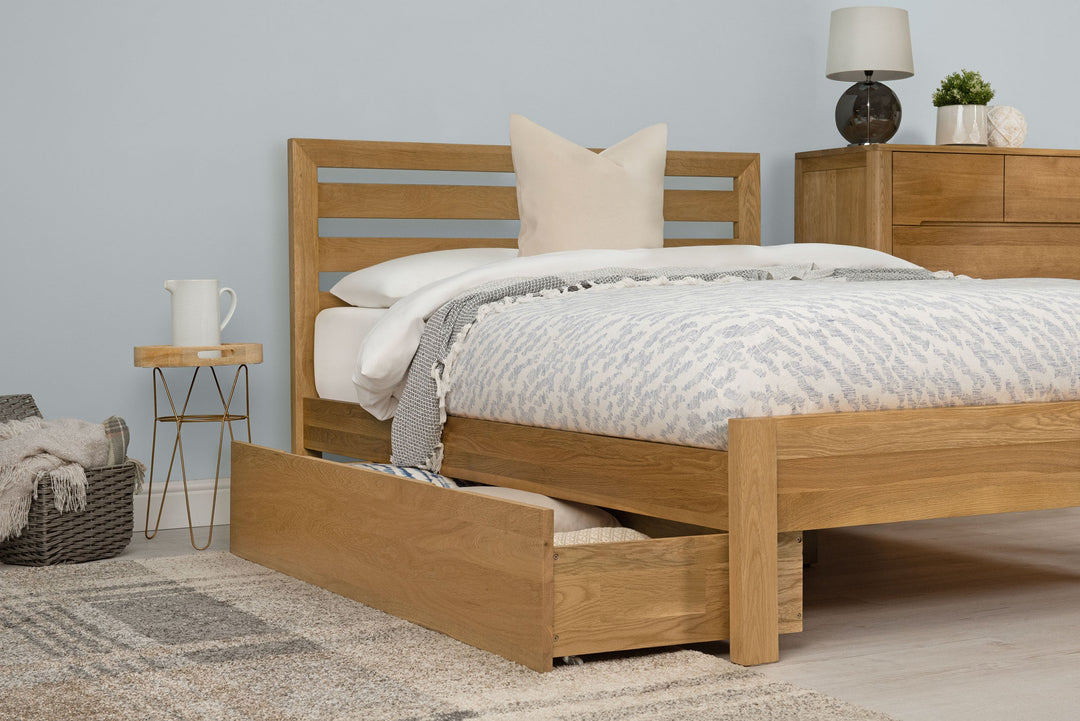 Kensington Solid Natural Oak Bed Frame - 4ft Small Double - The Oak Bed Store
